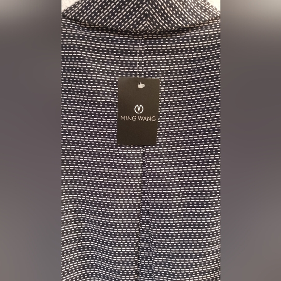 Ming Wang Navy Blue/White Blazer/Jacket 3/4 Sleeve Size XS NWT $275 MSRP - Picture 5 of 9